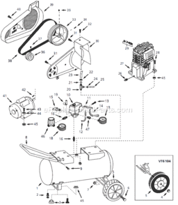 Page A Diagram and Parts List for VT610408 2004 Campbell Hausfeld Compressor